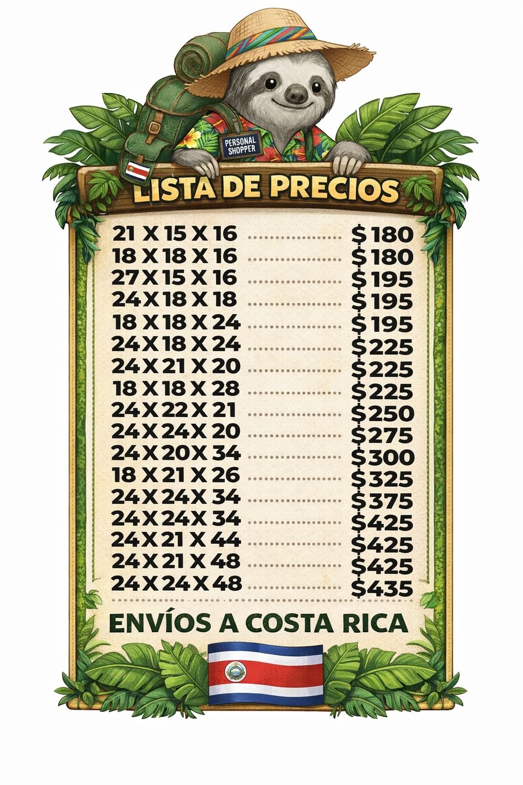 Lista de precios de cajas - Relax Store